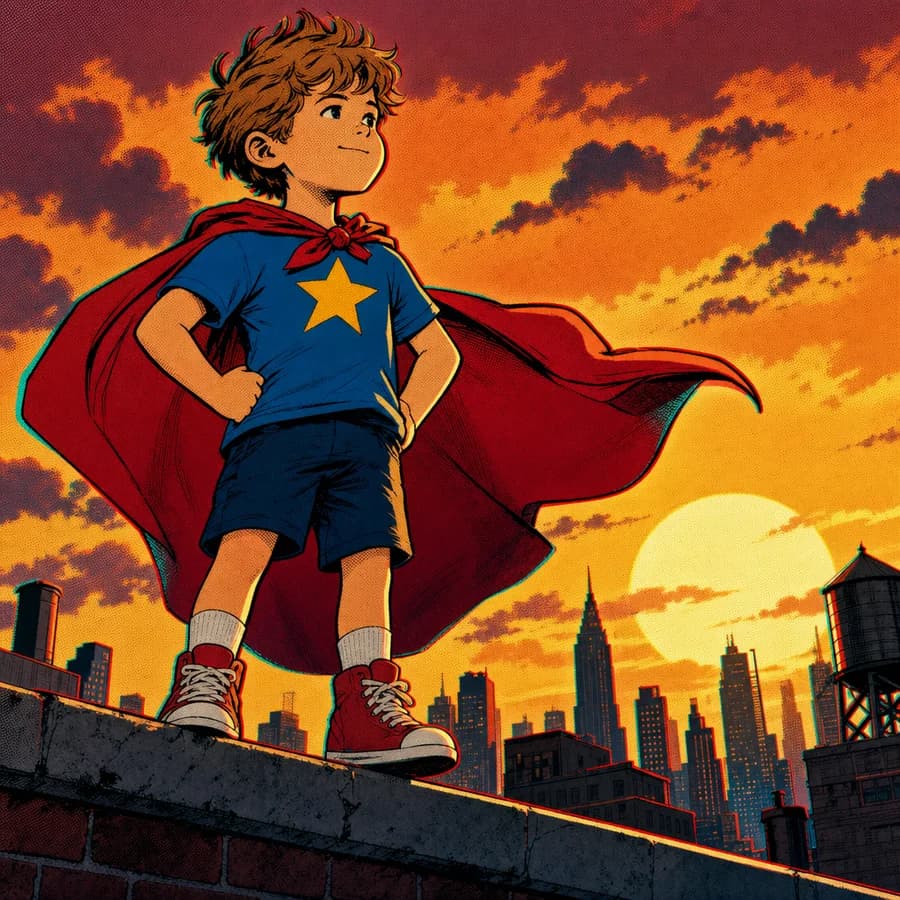 Comic Book Hero storybook style example